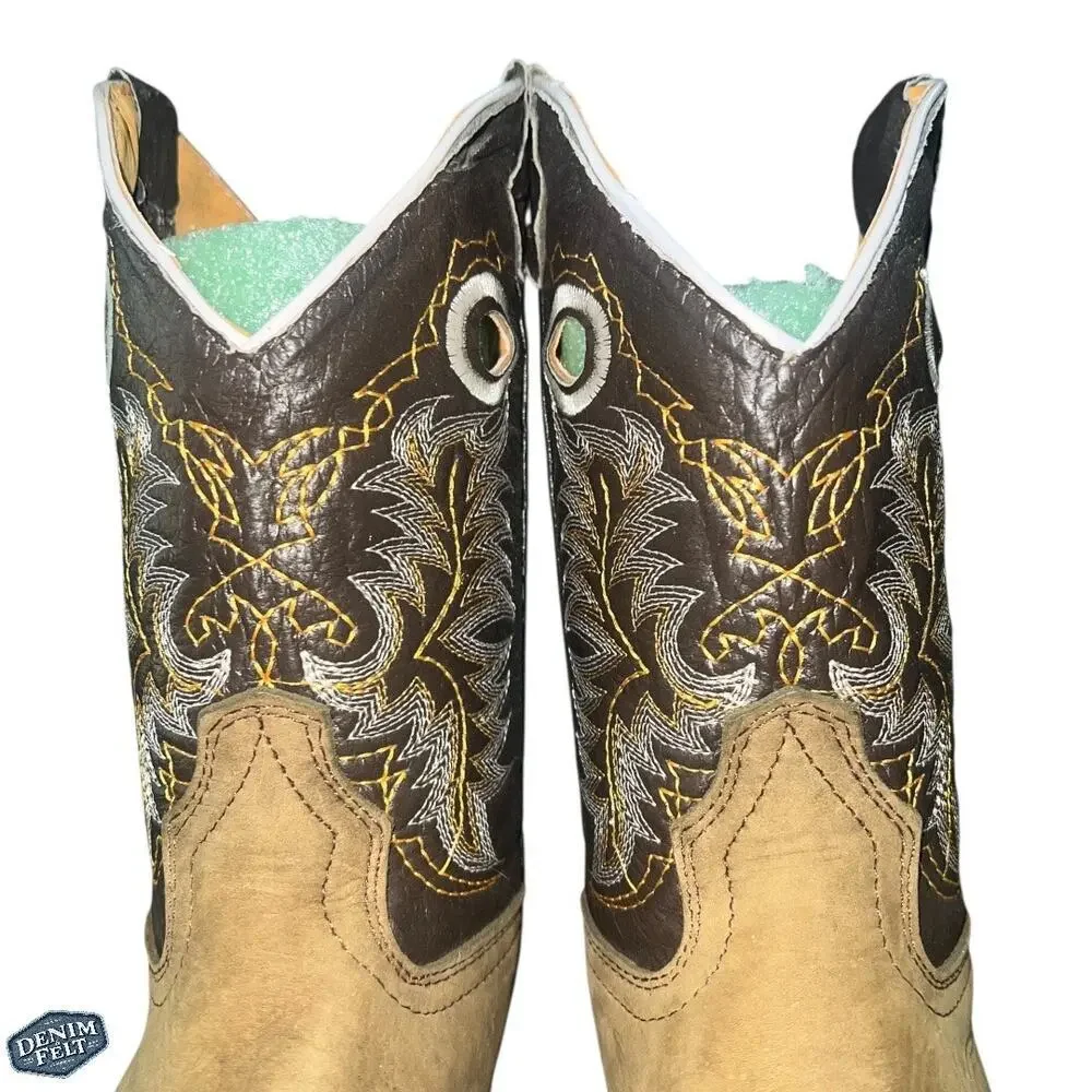 Old Corral Men’s Tan/Light Brown Suede Leather Top Cowboy Western Boots‎ | NEW